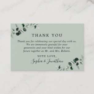 Carte de remerciements Mariage Eucalyptus Sage