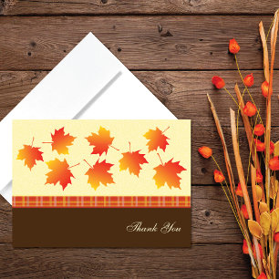 Carte De Remerciements Mariage Feuille d'automne