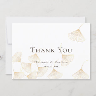 Carte De Remerciements Mariage Feuille de Ginkgo en chute