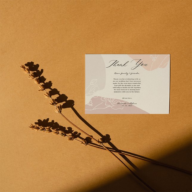 Carte De Remerciements Mariage Fleur Abstrait (Créateur téléchargé)