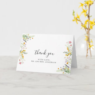 Carte de remerciements Mariage fleur sauvage