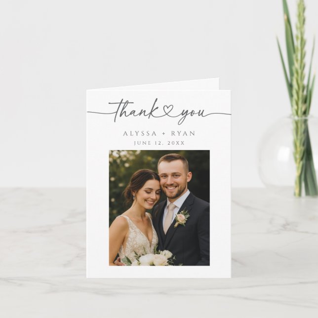 Carte De Remerciements Mariage Fleur sauvage de jardin boho romantique (Devant)