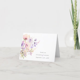 Carte De Remerciements Mariage Fleurs sauvages Violettes Lilas