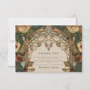 Carte De Remerciements Mariage Flora Art Nouveau Vintage