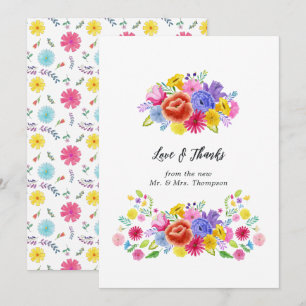 Carte De Remerciements Mariage Floral Art Populaire Mexicain Fiesta