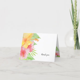 Carte De Remerciements Mariage floral d'aquarelle tropicale