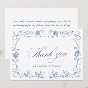 Carte De Remerciements Mariage Floral de la Renaissance