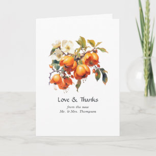 Carte De Remerciements Mariage Floral Kaki