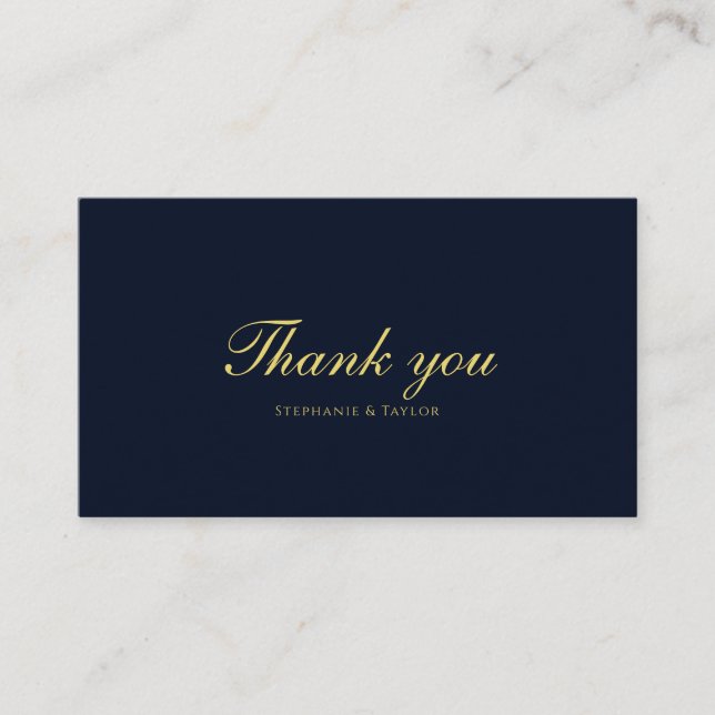 Carte de remerciements Mariage Floral Or moderne (Devant)