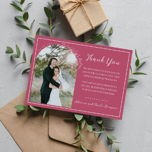 Carte De Remerciements Mariage Floral Simplicité 1 Rose Mûre