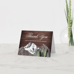 Carte De Remerciements Mariage forestier rustique de Wood Mountain