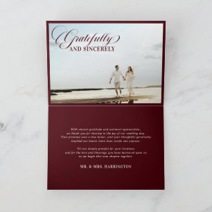 Carte De Remerciements Mariage Formel Moderne Argent Ancien Bourgogne Pho