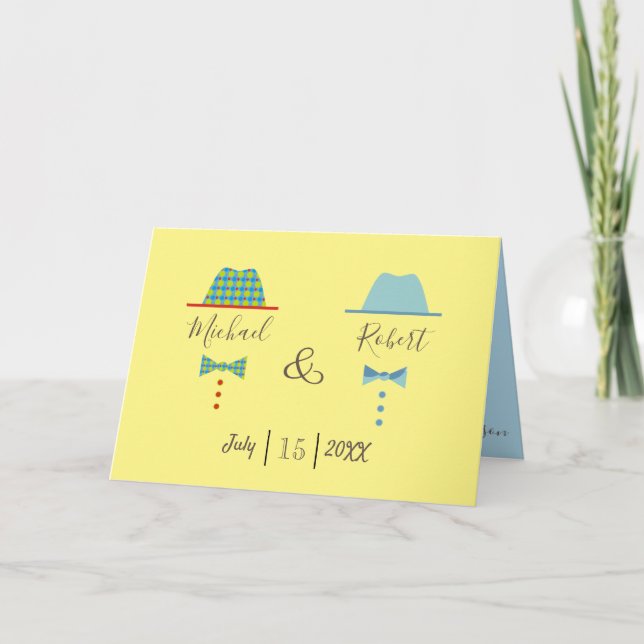Carte De Remerciements Mariage gay (Devant)