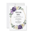 Mariage géométrique Floral Plum violet or ivoire