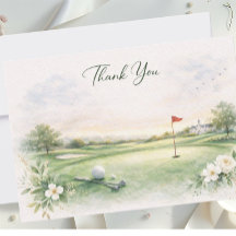 CARTE DE REMERCIEMENTS MARIAGE GOLF