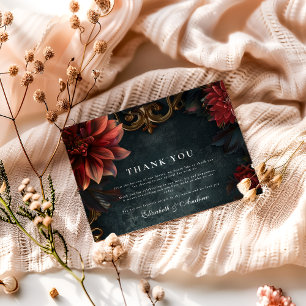 Carte De Remerciements Mariage gothique baroque Romance