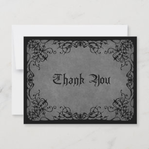 Carte De Remerciements Mariage gothique en dentelle noire