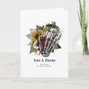 Carte De Remerciements Mariage gothique floral rustique d'automne
