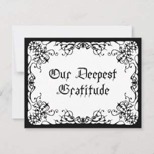 Carte De Remerciements Mariage gothique noir blanc
