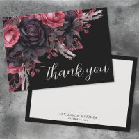 Mariage gothique noir rouge floral
