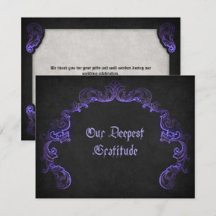 Carte De Remerciements Mariage gothique noir violet