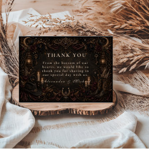 Carte De Remerciements Mariage gothique occidental romantique