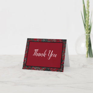 Carte de remerciements Mariage gothique Rose rouge
