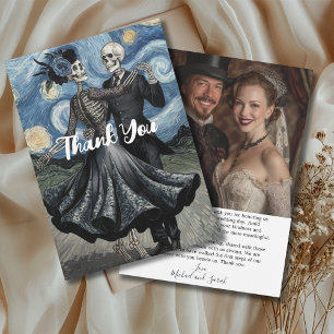 Carte De Remerciements Mariage gothique - Squelettes mignons dansent dans