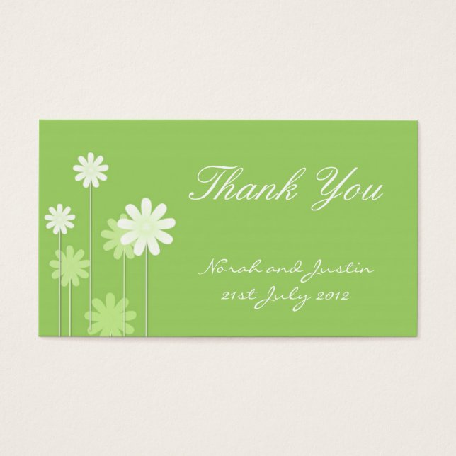 Carte de remerciements Mariage Green Daisy (Devant)