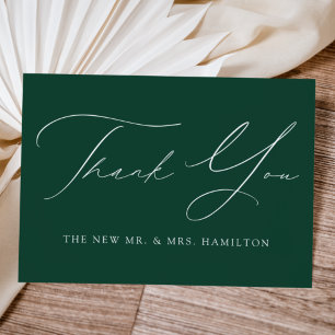 Carte De Remerciements Mariage Green Modern Elegance