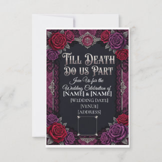 Carte De Remerciements Mariage Halloween gothique jusqu'à ce que la mort