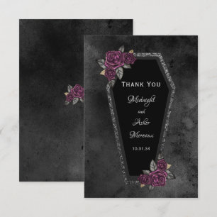 Carte De Remerciements Mariage Halloween Rose du café
