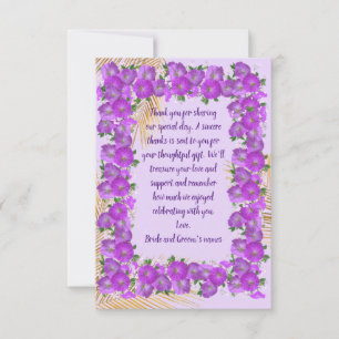 Carte de remerciements Mariage Hawaiian Lei