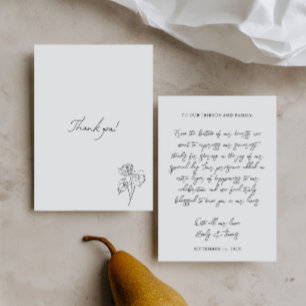 Carte De Remerciements Mariage Illustration Minimaliste Fantaisiste Dessi