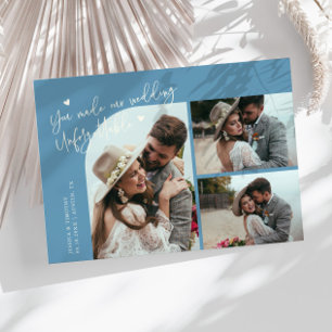 Carte De Remerciements Mariage inoubliable en denim bleu multi photo