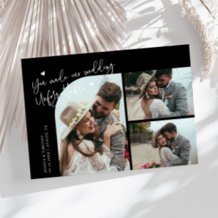 Carte De Remerciements Mariage inoubliable Noir Multi Photo