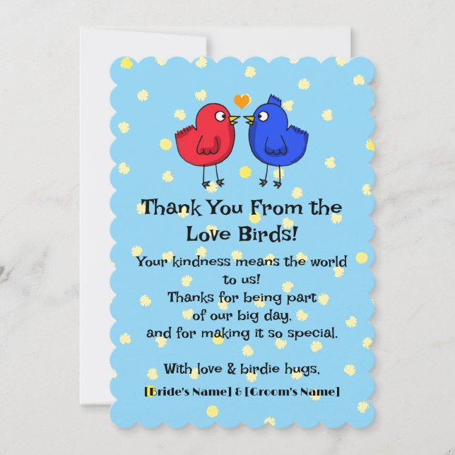 Carte De Remerciements Mariage Inséparable (Devant)