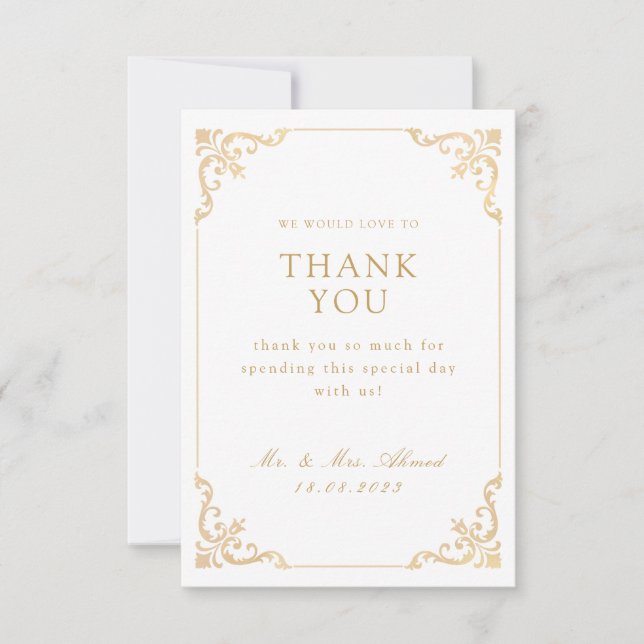 Carte De Remerciements Mariage islamique musulman (Devant)