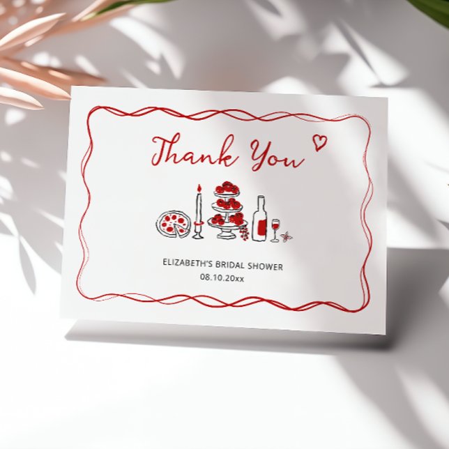 Carte De Remerciements Mariage italien à l'aquarelle That's Amore Shower (Créateur téléchargé)