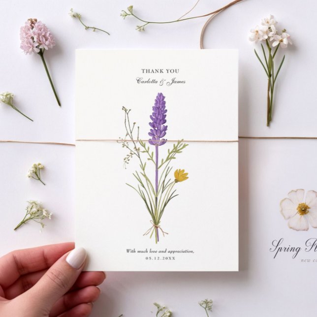 Carte de remerciements Mariage Lavender Chic (Créateur téléchargé)