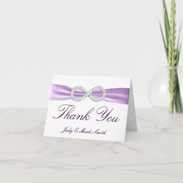 Carte de remerciements Mariage Lavender Diamond In (Devant)