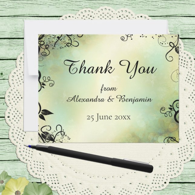 Carte De Remerciements Mariage Leaf Soirée Déco Enchantée (Créateur téléchargé)