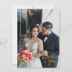Carte de remerciements Mariage Luxe Gold Foil avec