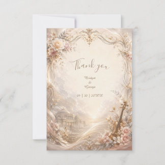 Carte De Remerciements Mariage Luxe Orchestre Rose Blush Cinématique
