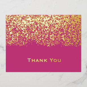 Carte de remerciements Mariage Magenta Gold Foil