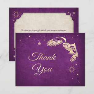 Carte De Remerciements Mariage magique Owl Stars