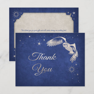 Carte De Remerciements Mariage magique Owl Stars