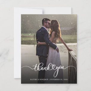 Carte de remerciements Mariage manuscrit photo