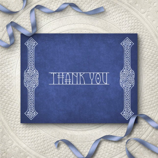Carte De Remerciements Mariage médiéval en cuir Viking (Créateur téléchargé)