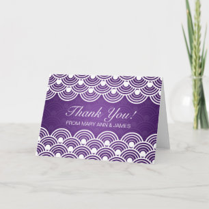 Carte De Remerciements Mariage "Merci" Motif cramponné violet